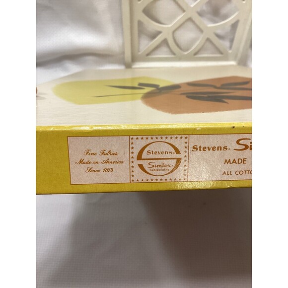 Vintage Simtex by Steven Luxury Gift Set Tablecloth & Napkins Original Box 60s - Picture 14 of 16
